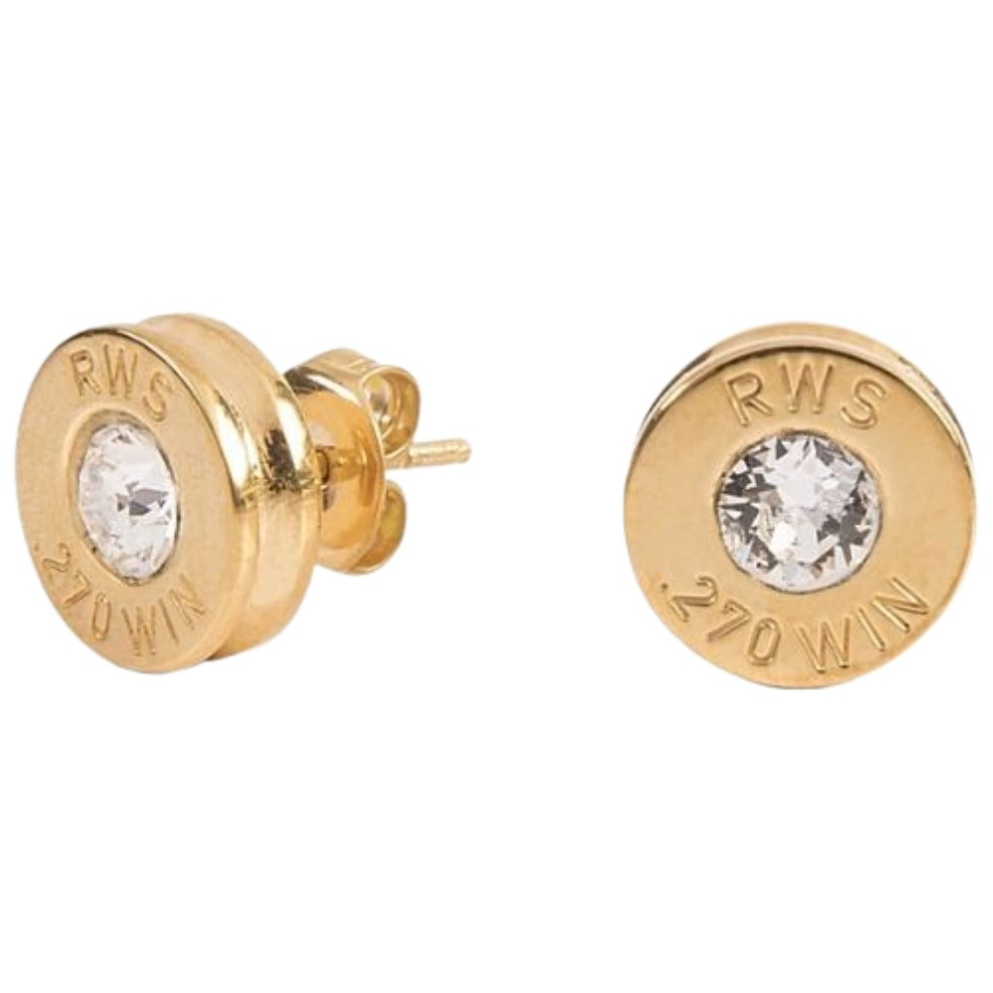 Pendientes de bala piedra blanca  1