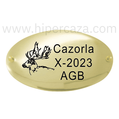 Placa trofeo de caza personalizada gamo 