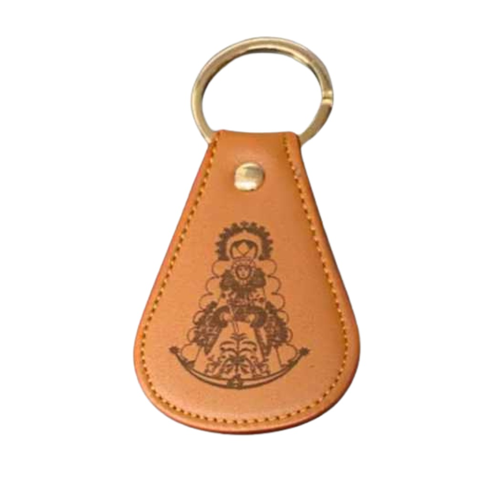 Llavero de piel personalizado virgen del rocío 1