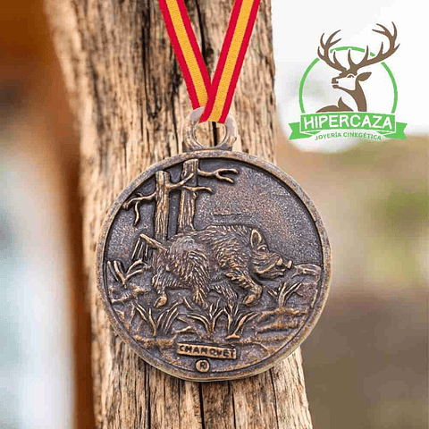 Medalla de homologación jabalí bronce