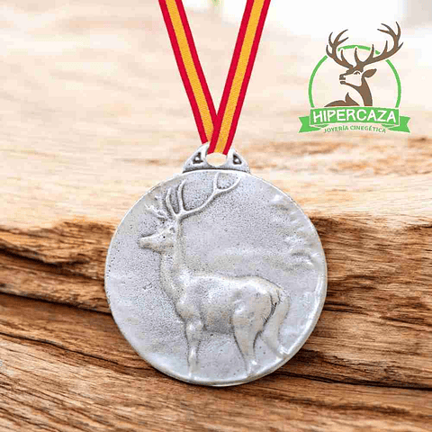 Medalla de homologación ciervo plata