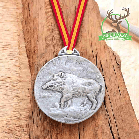 Medalla de homologación de jabalí plata