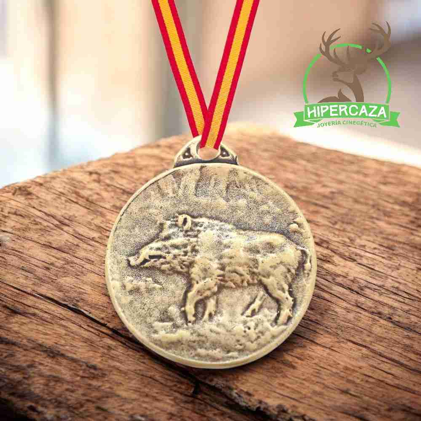 Medalla de homologación con jabalí bronce 2
