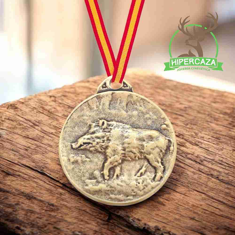 Medalla de homologación con jabalí bronce 2