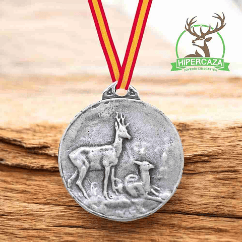 Medalla de homologación para trofeo de corzo plata