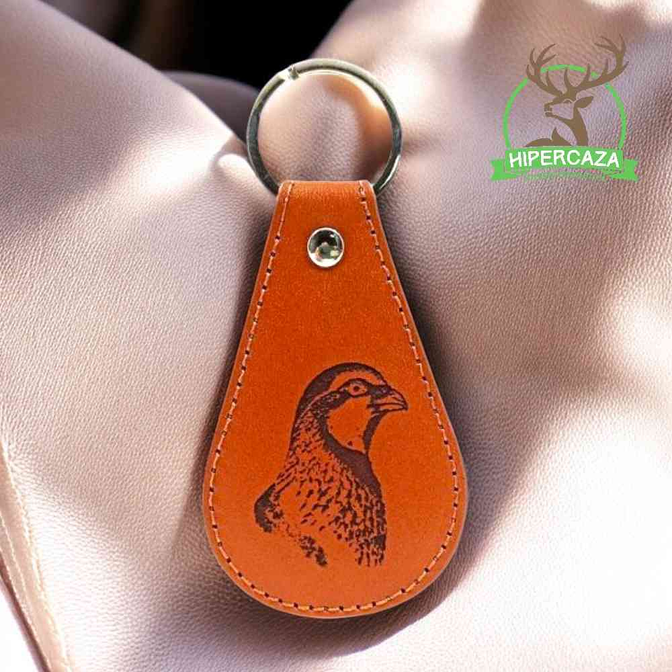 Llavero de piel personalizado perdiz  2