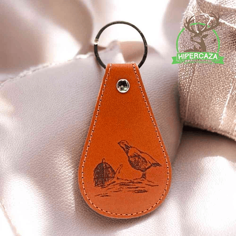 Llavero de piel personalizado de perdiz