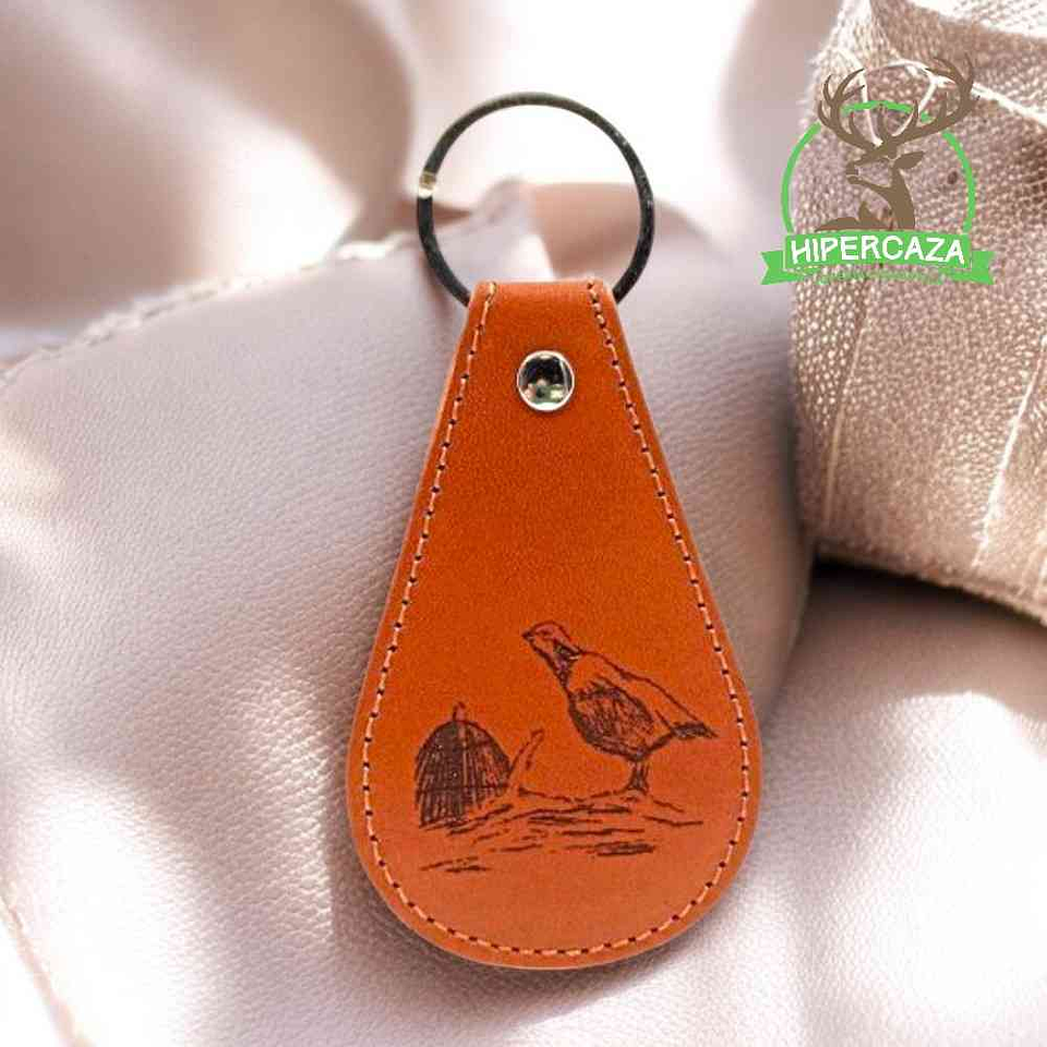 Llavero de piel personalizado de perdiz 2