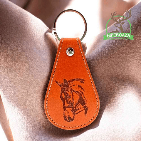 Llavero de piel personalizado caballo 