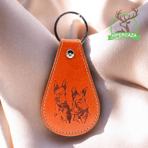 Llavero de piel personalizado perros 