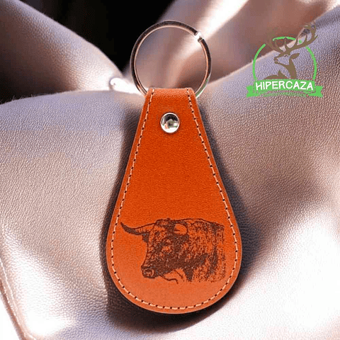 Llavero de piel personalizado toro 