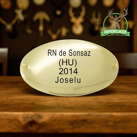 Chapa trofeo cuatro líneas