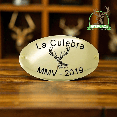 Chapa trofeo de caza con ciervo