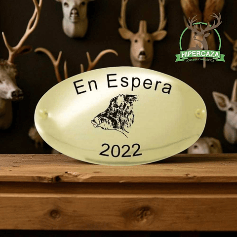 Chapa trofeo de caza jabalí