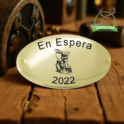 Chapa trofeo de caza con jabalí