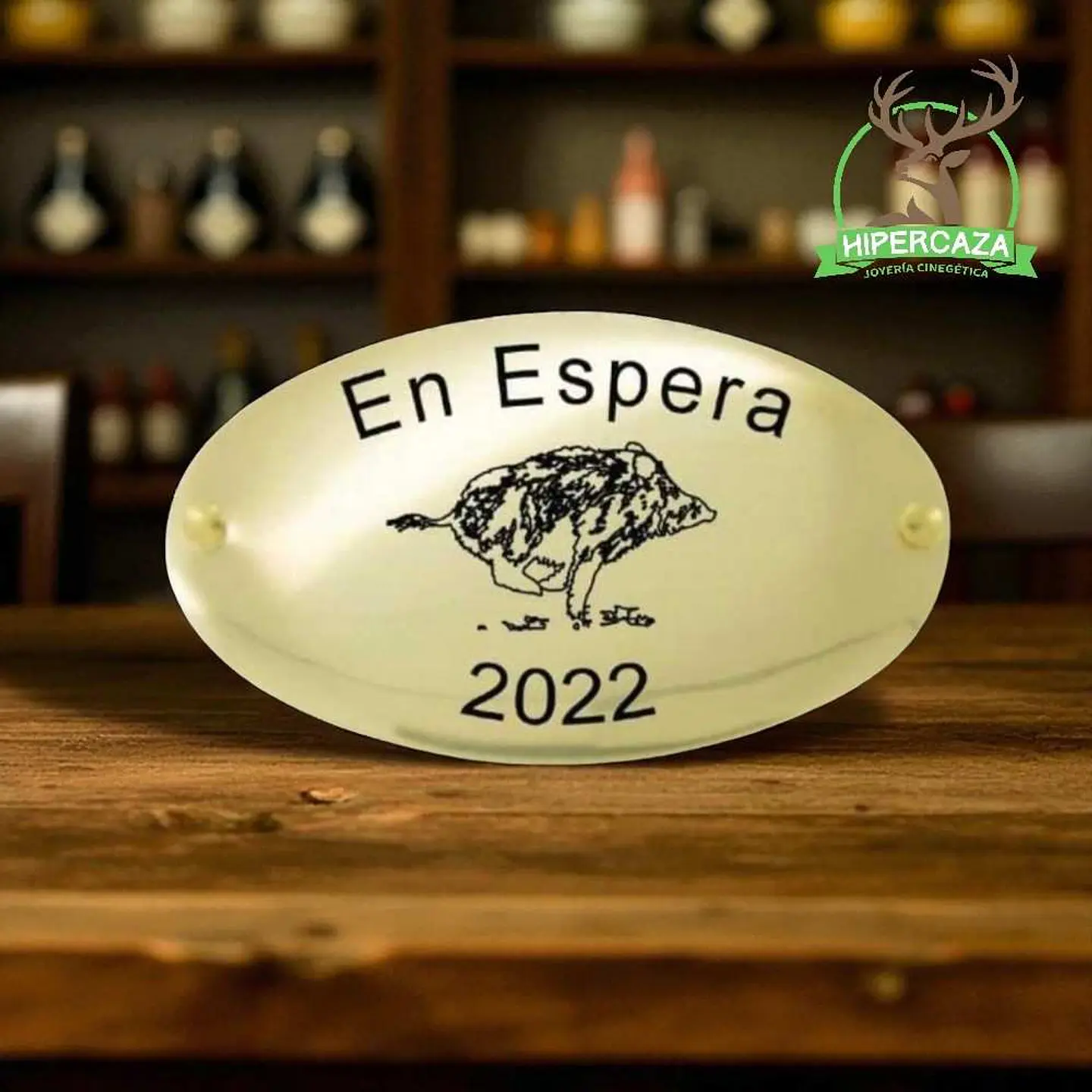 Chapa trofeo de caza de jabalí 2