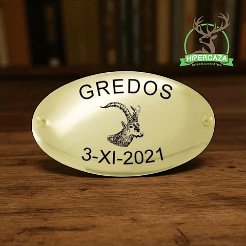 Chapa trofeo de caza macho montés