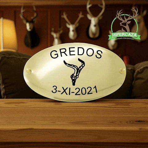 Chapa trofeo de caza macho montés