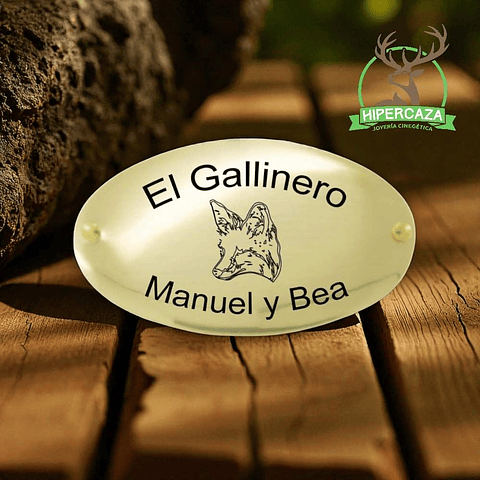 Chapa trofeo de caza personalizada zorro