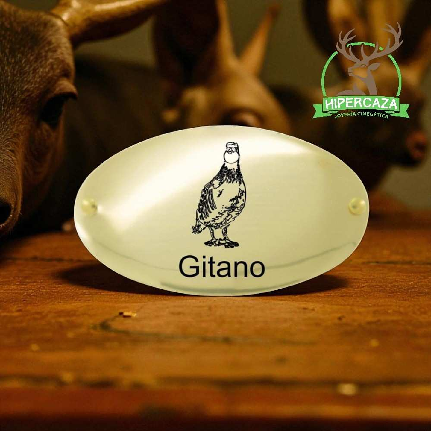 Chapa trofeo de caza personalizada perdiz  2