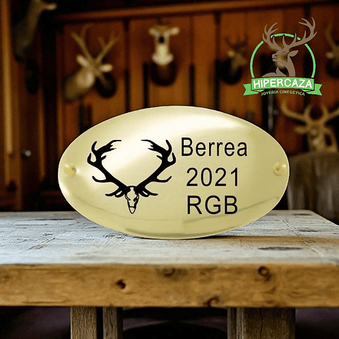 Chapa trofeo de caza personalizada ciervo