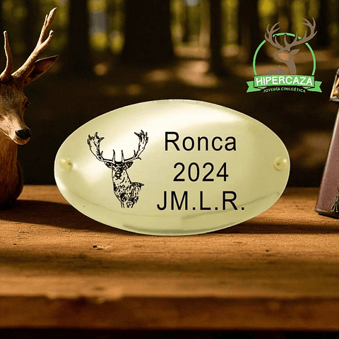 Chapa personalizada trofeo de caza gamo 