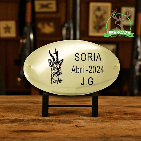 Chapa trofeo de caza personalizada 