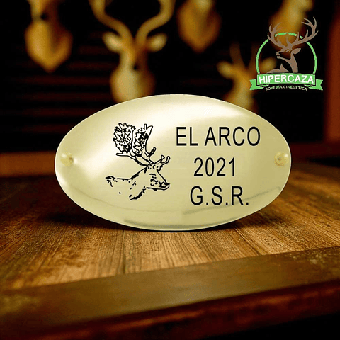 Chapa trofeo caza personalizada gamo