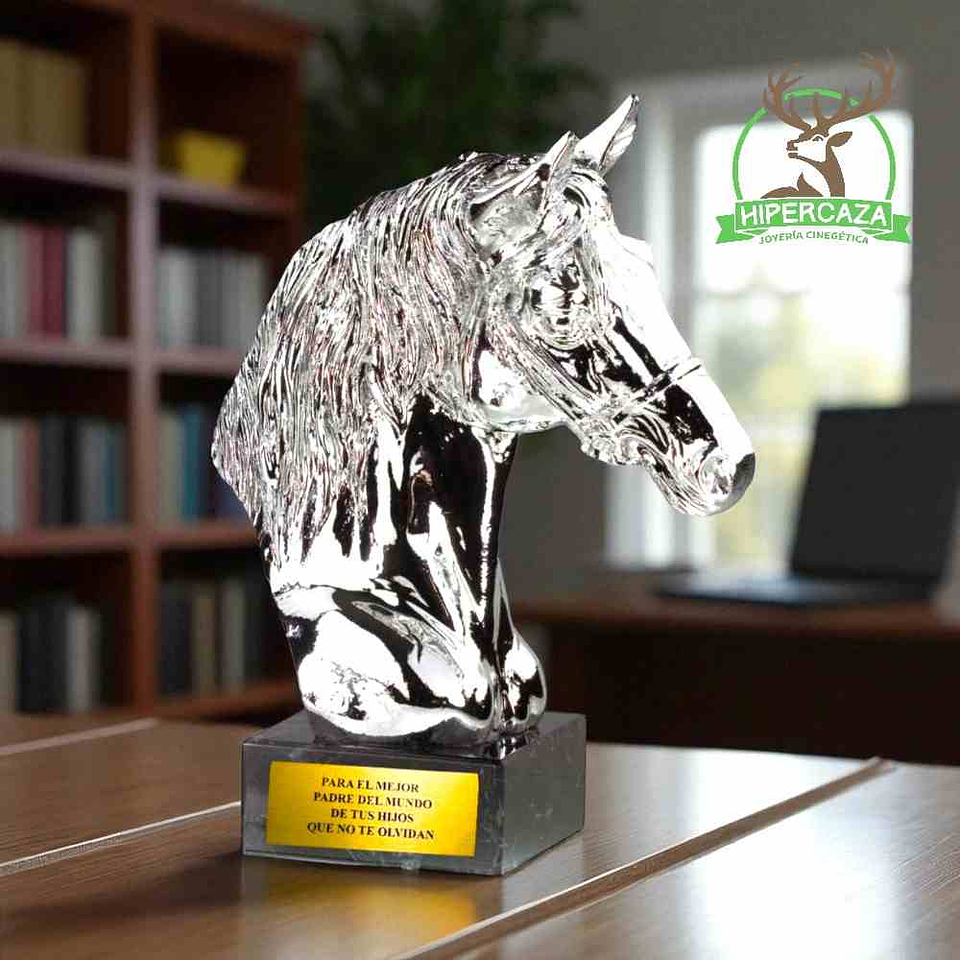 Figura ecuestre plateada  2