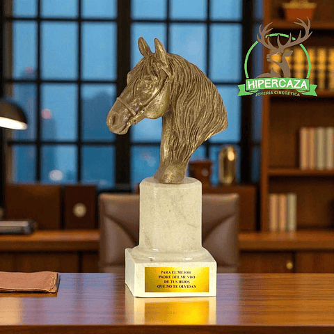 Escultura de rostro ecuestre bronce