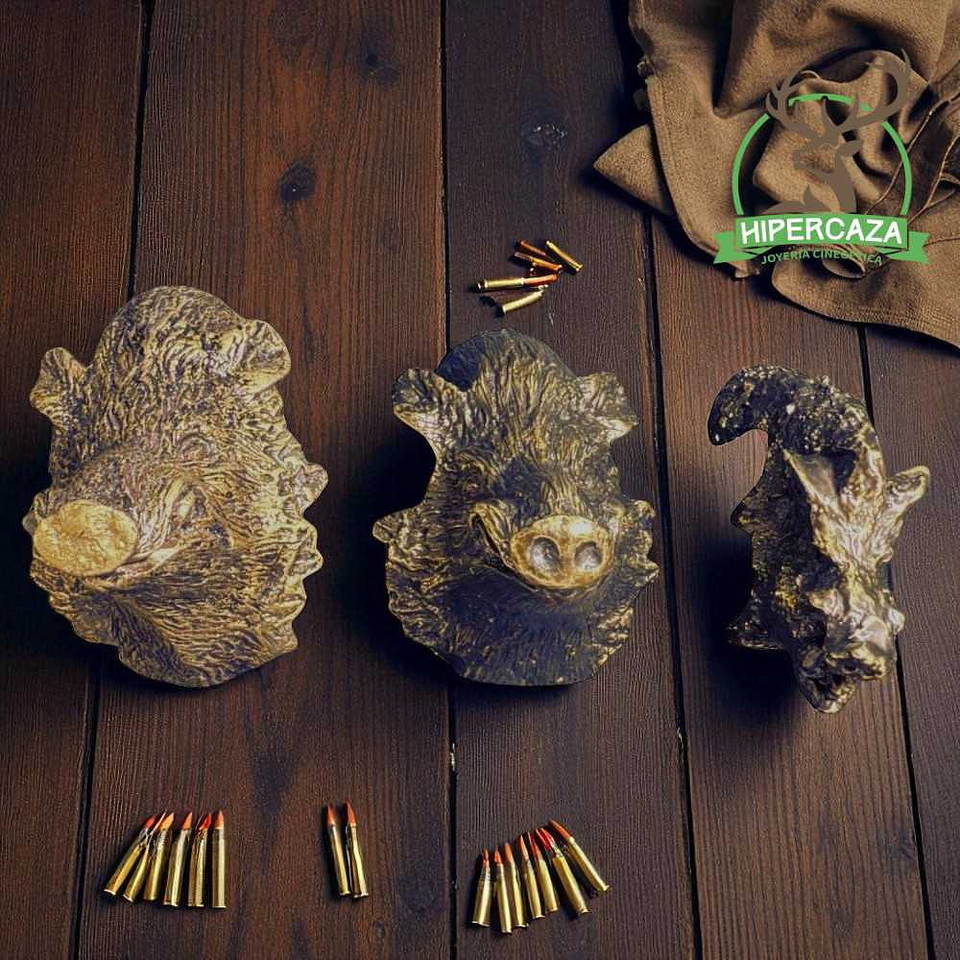 Cabeza de jabalí mediana para encasquillar colmillos  11