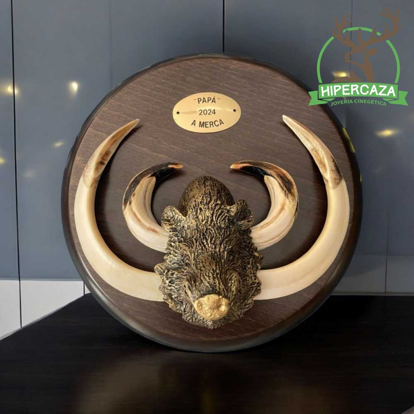 Cabeza de jabalí mediana para encasquillar colmillos  12