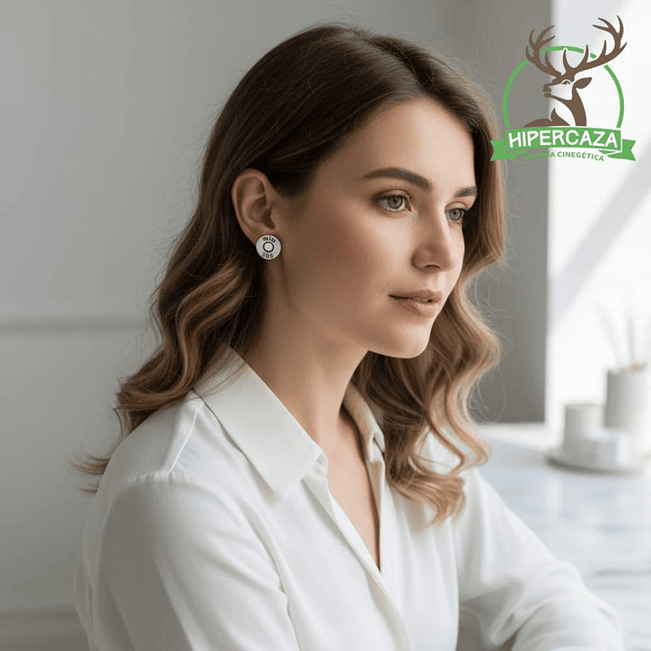 Pendientes casquillo de bala con circonita blanca  3