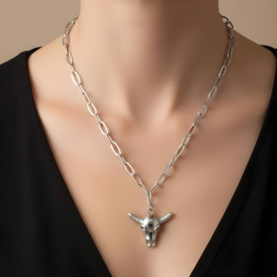 Gargantilla de búfalo plata 2