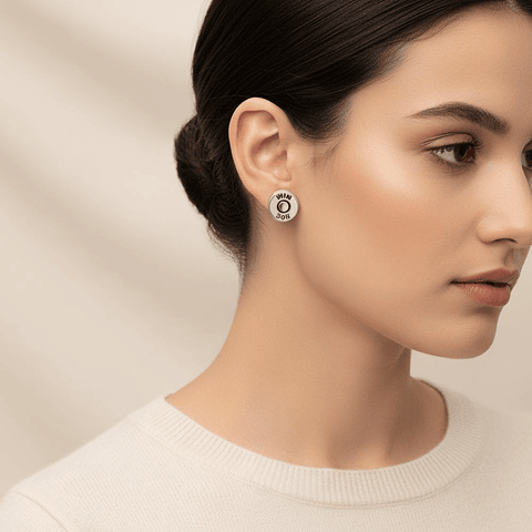 Pendientes casquillo de bala con circonita blanca 