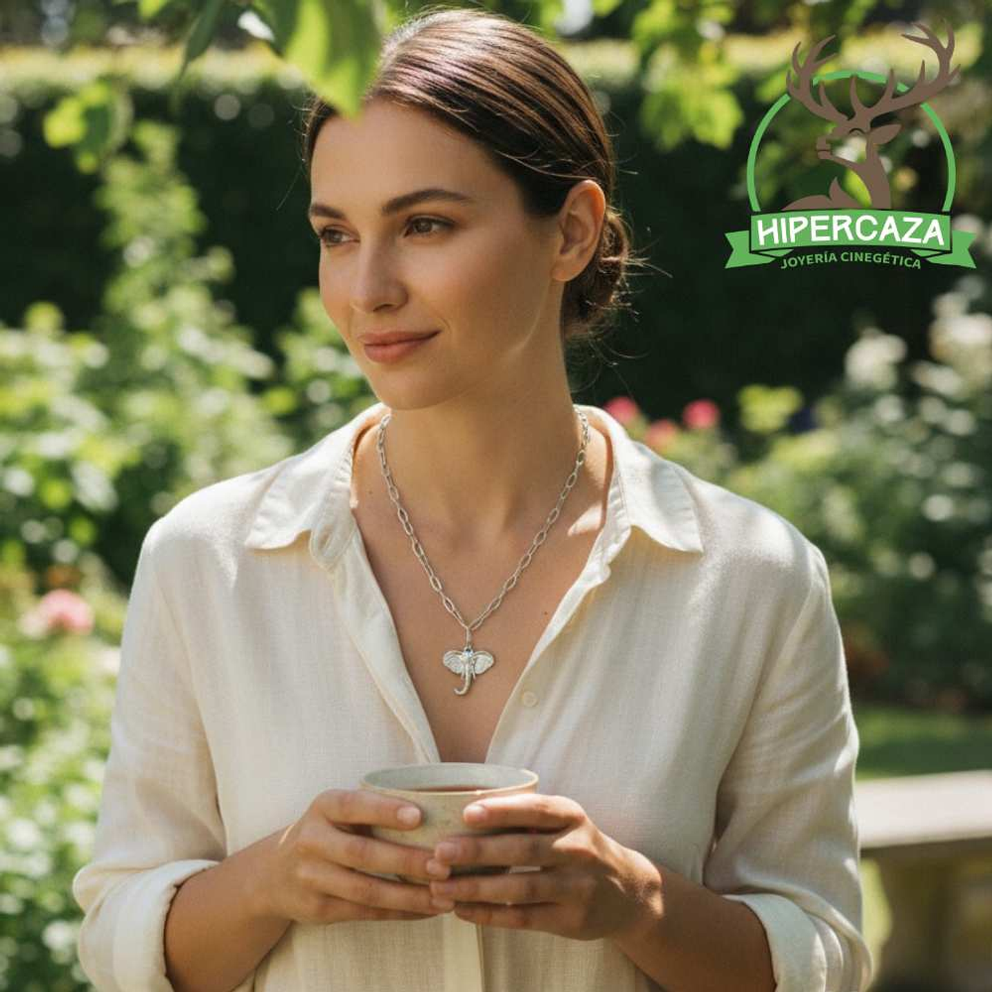 Gargantilla de elefante plata 3