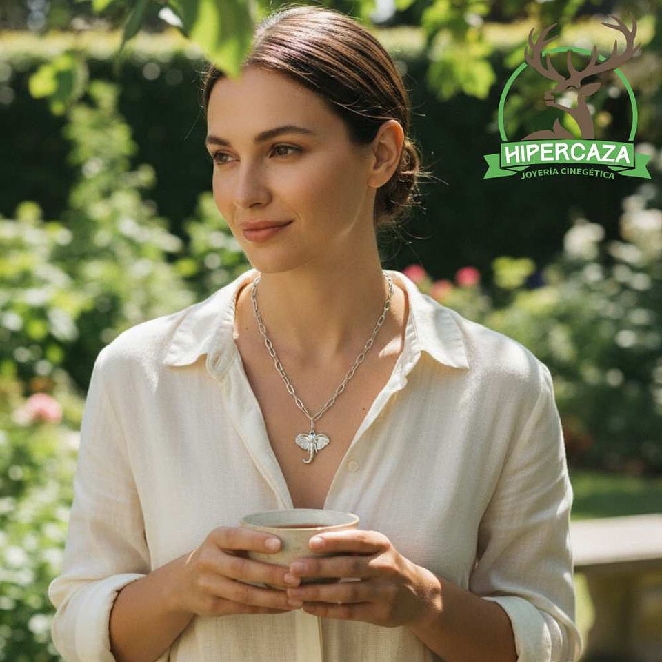 Gargantilla de elefante plata 3