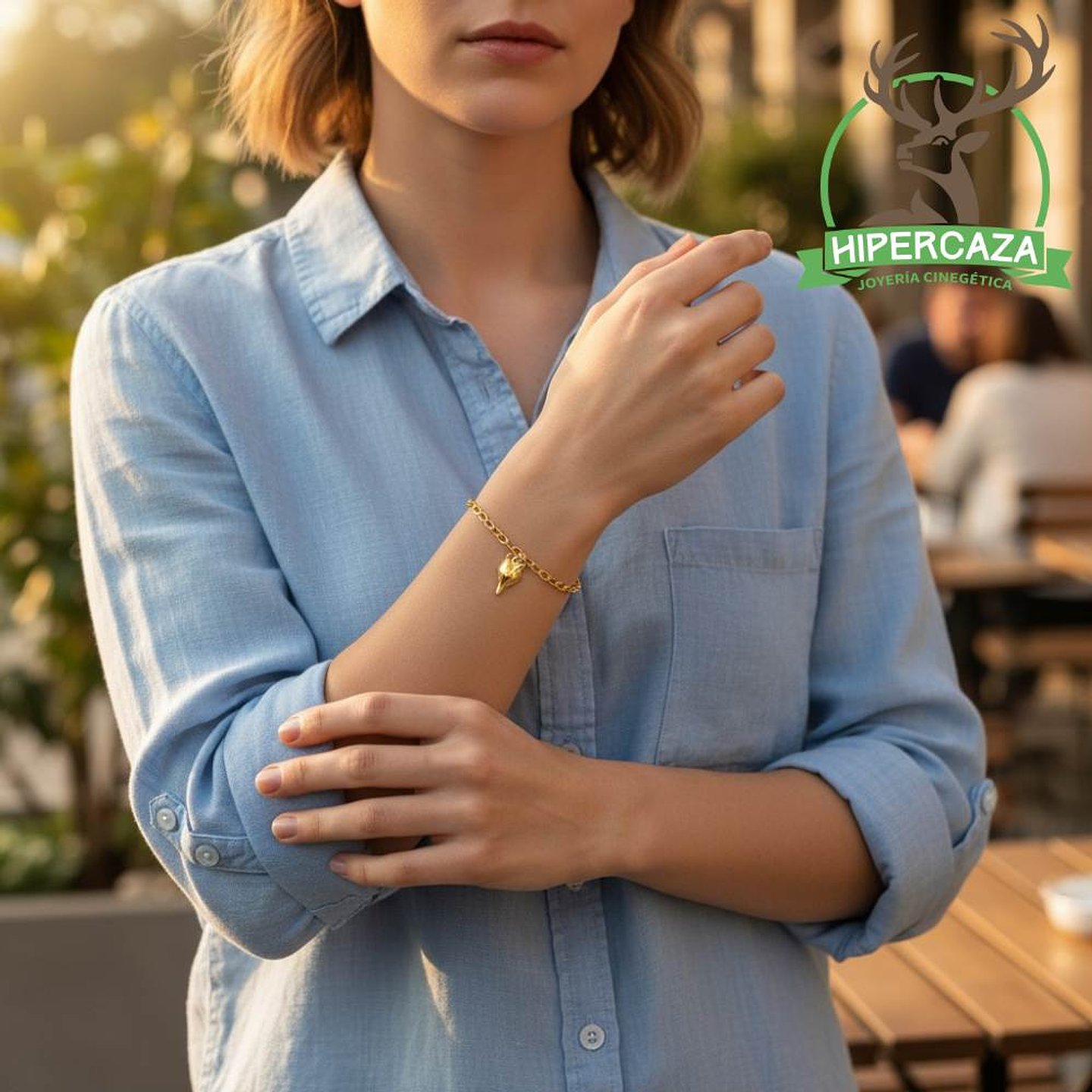 Pulsera de zorro en plata con baño de oro 3