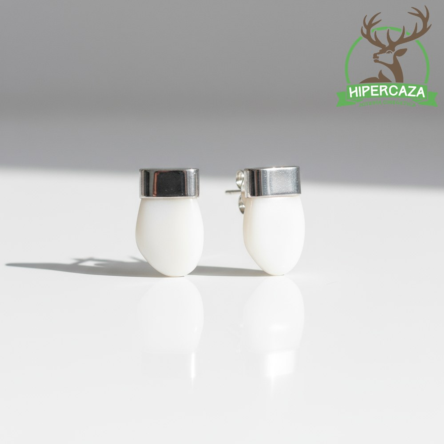 Pendientes dientes de ciervo plata  2