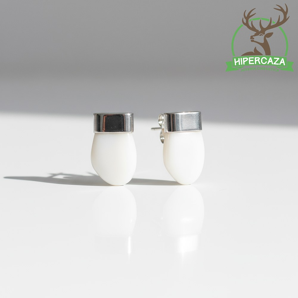 Pendientes dientes de ciervo plata  2