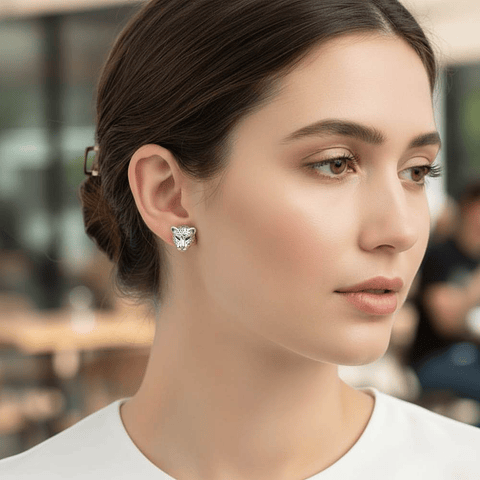 Pendientes de puma plata 