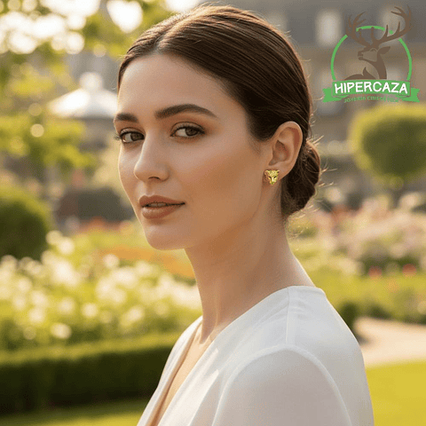 Pendientes de puma en plata con baño de oro 