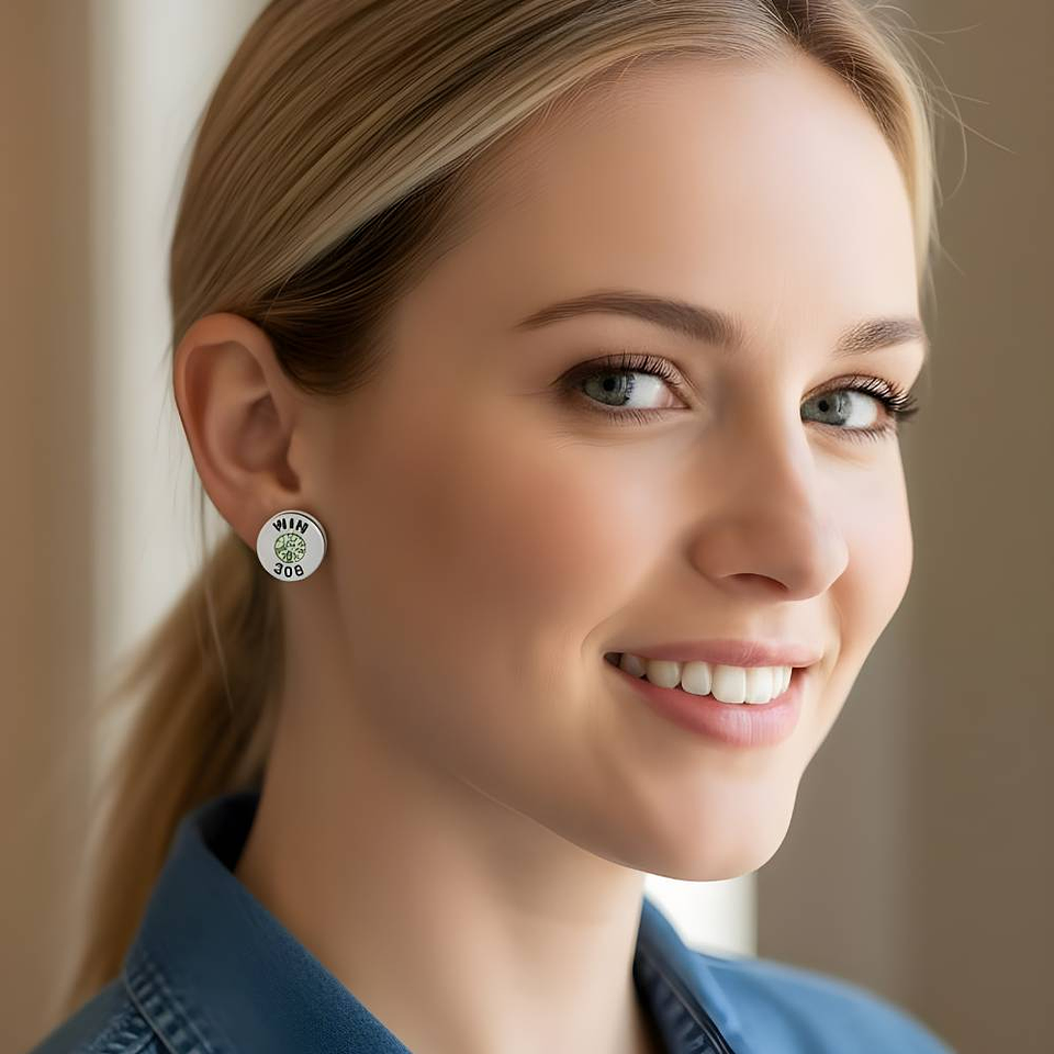 Pendientes casquillo de bala con circonita verde 2