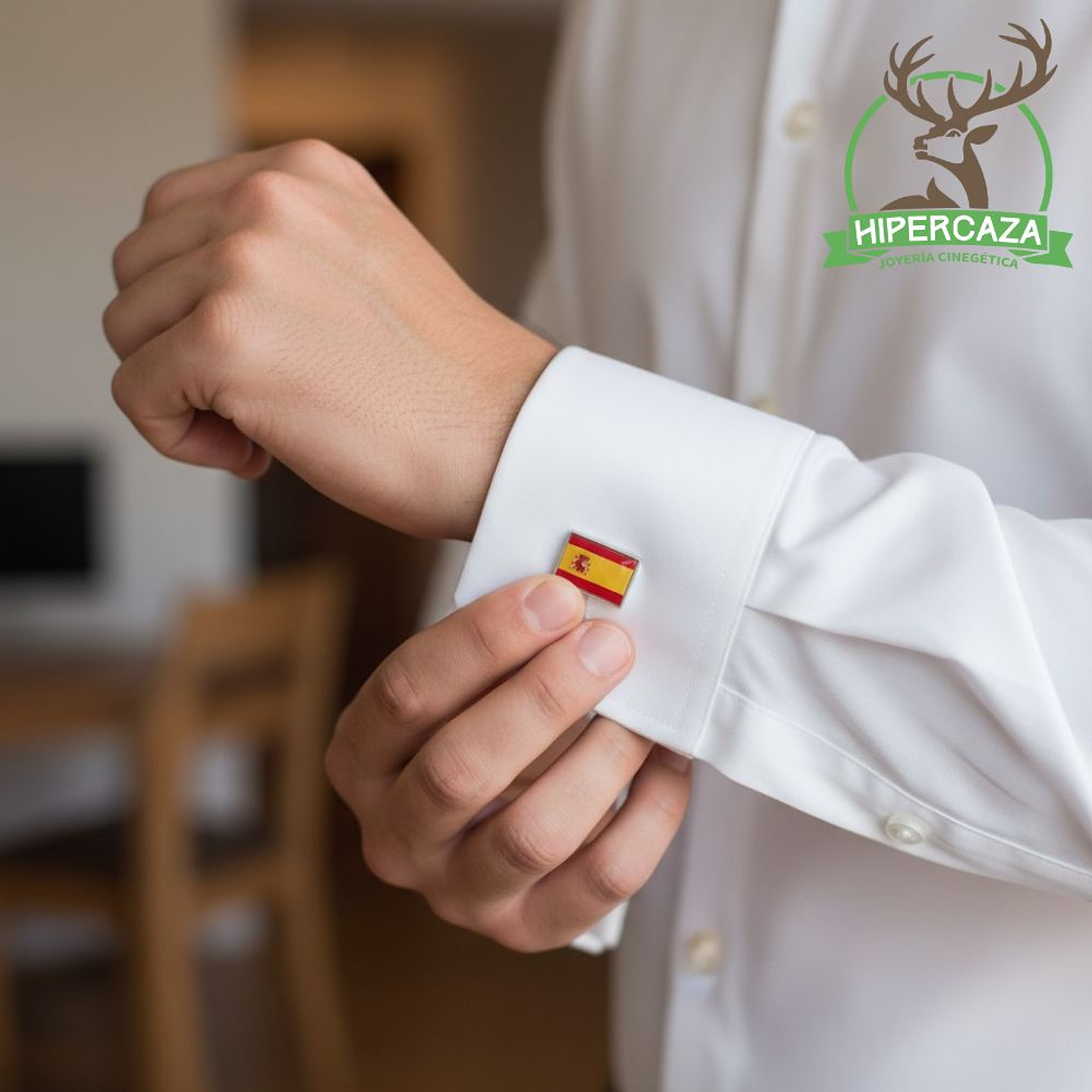 Gemelos España bandera acero  2