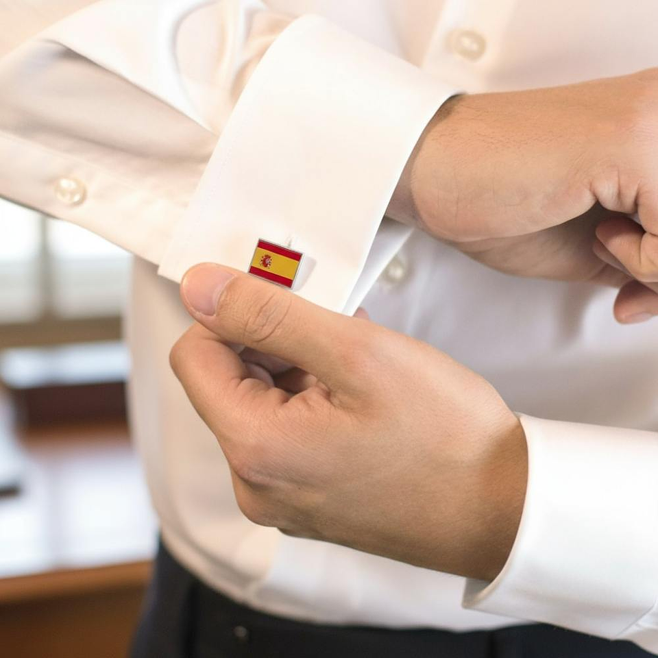 Gemelos España bandera acero  3