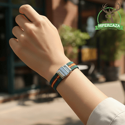 Pulsera con bandera de España verde acero