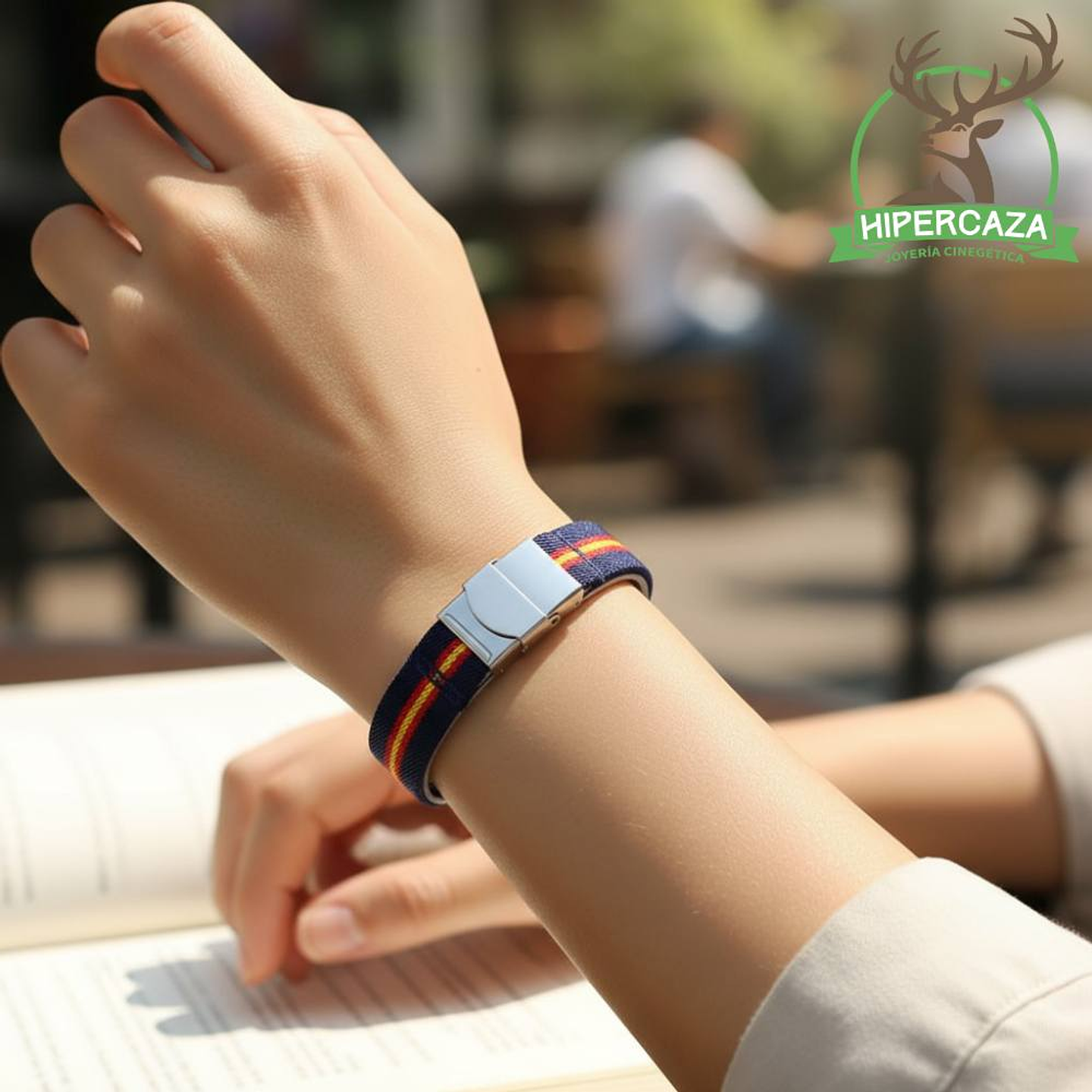 Pulsera bandera España azul acero 3