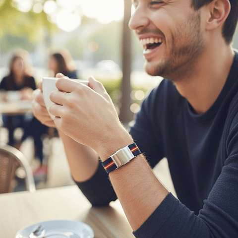 Pulsera bandera España azul acero