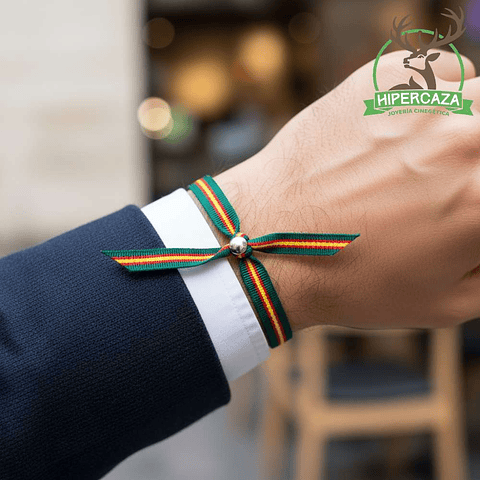 Pulsera de bandera de España verde acero