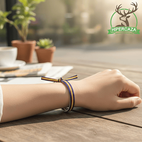 Pulsera de la bandera de España azul acero